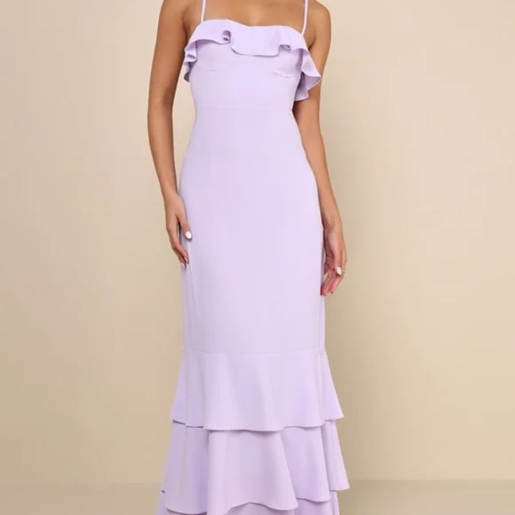 Lulus | Dresses | Lulus Lively Evenings Lavender Sleeveless Tiered Maxi  Dress Purple Size S | Poshmark